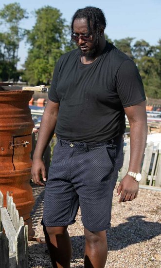 D555 DUDLEY AO Printed Stretch Chino Shorts Navy - Lühikesed püksid - Lühikesed Püksid suured suurused: W40-W60