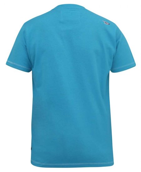 D555 AARON Surfers Paradise Printed Crew Neck T-Shirt Turquoise - T-särgid - Suured T-särgid 2XL – 14XL