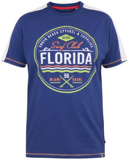 D555 CADMAN Florida Surf Club Printed Crew Neck T-Shirt - T-särgid - Suured T-särgid 2XL – 14XL