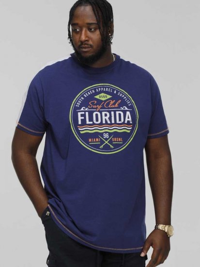 D555 CADMAN Florida Surf Club Printed Crew Neck T-Shirt - T-särgid - Suured T-särgid 2XL – 14XL