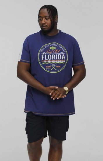 D555 CADMAN Florida Surf Club Printed Crew Neck T-Shirt - T-särgid - Suured T-särgid 2XL – 14XL