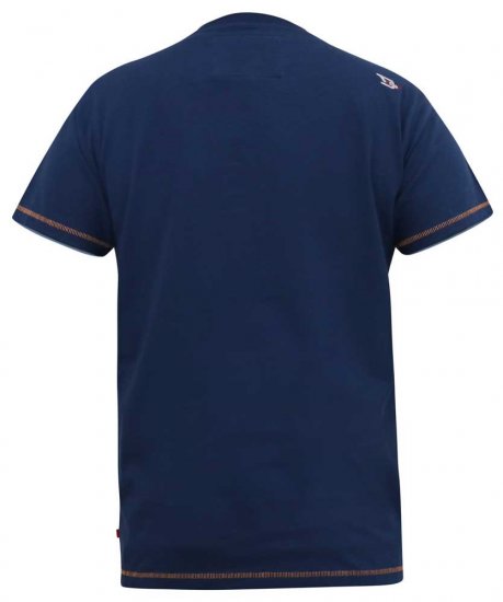 D555 COLIN Born To Rock Printed Crew Neck T-Shirt French Navy - T-särgid - Suured T-särgid 2XL – 14XL