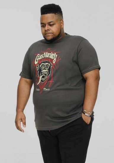 D555 DALLAS Official Gas Monkey Printed Crew Neck T-Shirt Khaki - T-särgid - Suured T-särgid 2XL – 14XL