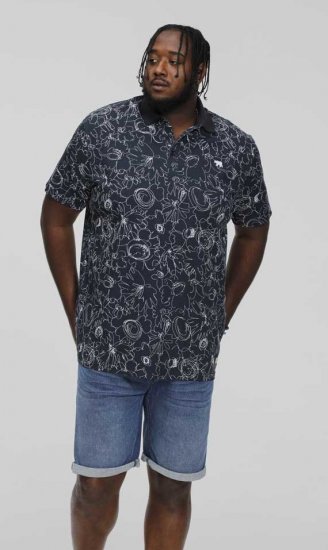 D555 ROLAND Printed Polo Shirt Navy - Polosärgid - Meeste suured polosärgid 2XL – 8XL