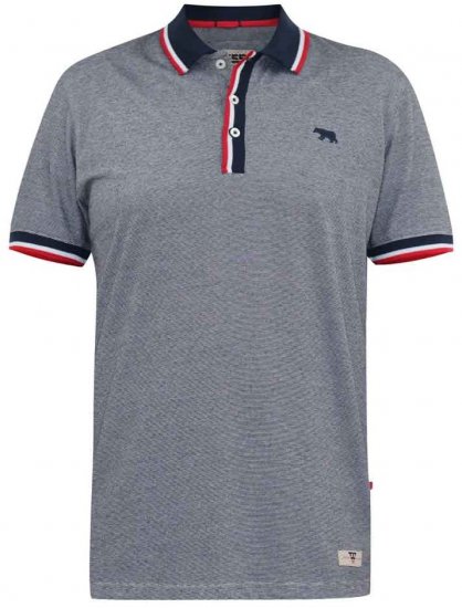 D555 BAYTON 2 Fine Stripe Jersey Polo Grey - Polosärgid - Meeste suured polosärgid 2XL – 8XL