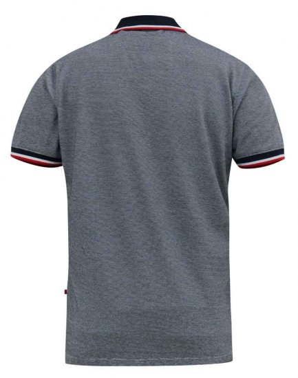 D555 BAYTON 2 Fine Stripe Jersey Polo Grey - Polosärgid - Meeste suured polosärgid 2XL – 8XL