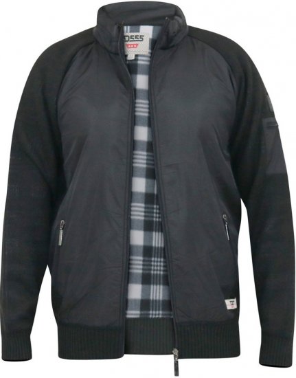 D555 MARSDEN Hybrid Knitted Jacket With Bonded Fleece Lining Black - Jakid ja joped - Joped, suured suurused: 2XL – 12XL
