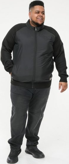 D555 MARSDEN Hybrid Knitted Jacket With Bonded Fleece Lining Black - Jakid ja joped - Joped, suured suurused: 2XL – 12XL