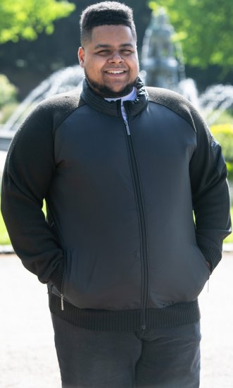 D555 MARSDEN Hybrid Knitted Jacket With Bonded Fleece Lining Black - Jakid ja joped - Joped, suured suurused: 2XL – 12XL