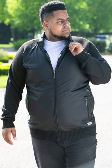 D555 MARSDEN Hybrid Knitted Jacket With Bonded Fleece Lining Black - Jakid ja joped - Joped, suured suurused: 2XL – 12XL