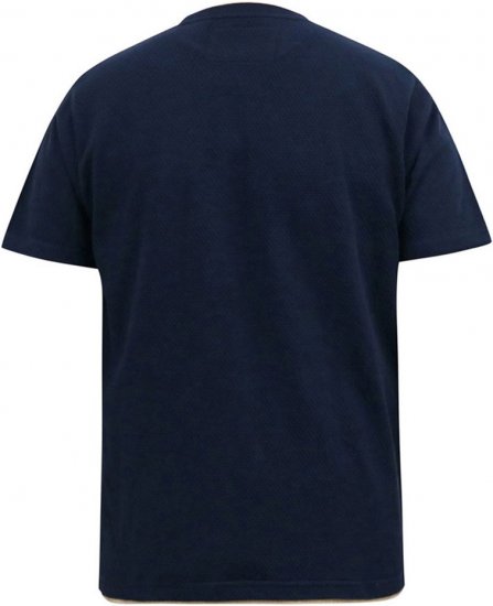 D555 SANDFORD Double Layer On Neck Ribs And Hem Waffle Textured T-Shirt Navy - T-särgid - Suured T-särgid 2XL – 14XL