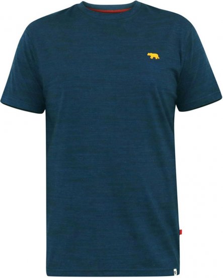 D555 ORSTON Reno Fabric Crew Neck T-Shirt With Chest Embroidery Blue Reno - T-särgid - Suured T-särgid 2XL – 14XL