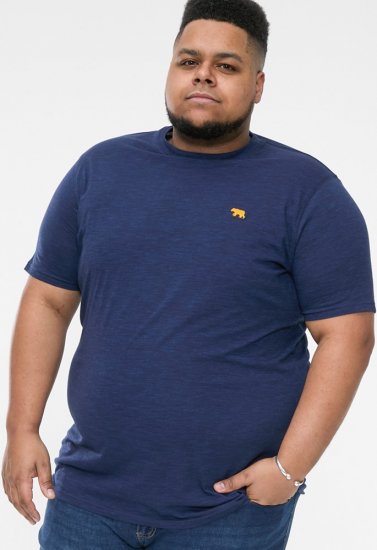 D555 ORSTON Reno Fabric Crew Neck T-Shirt With Chest Embroidery Blue Reno - T-särgid - Suured T-särgid 2XL – 14XL