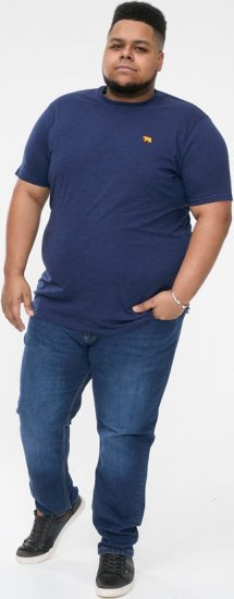 D555 ORSTON Reno Fabric Crew Neck T-Shirt With Chest Embroidery Blue Reno - T-särgid - Suured T-särgid 2XL – 14XL