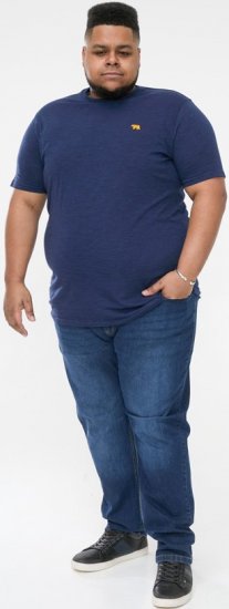 D555 ORSTON Reno Fabric Crew Neck T-Shirt With Chest Embroidery Blue Reno - T-särgid - Suured T-särgid 2XL – 14XL