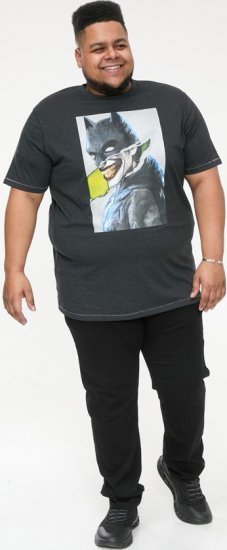 D555 MARTIN Official Batman Printed T-Shirt Washed Black - T-särgid - Suured T-särgid 2XL – 14XL