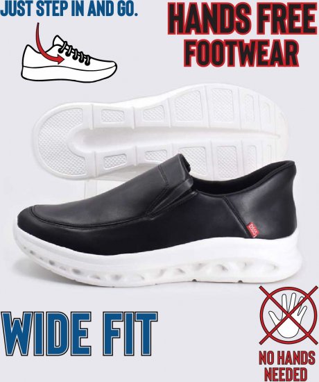 D555 Carlisle 2 Kingsize Hands Free Shoes Black - Meeste jalatsid 40-52 - 