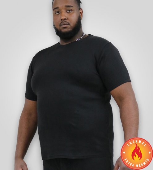 D555 Motherwell Thermal Short Sleeve T-Shirt Black - Aluspesu ja ujumisriided - Aluspesu 2XL-8XL