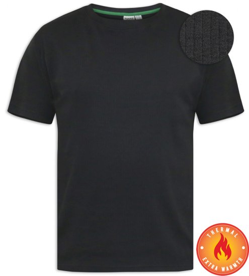 D555 Motherwell Thermal Short Sleeve T-Shirt Black - Aluspesu ja ujumisriided - Aluspesu 2XL-8XL