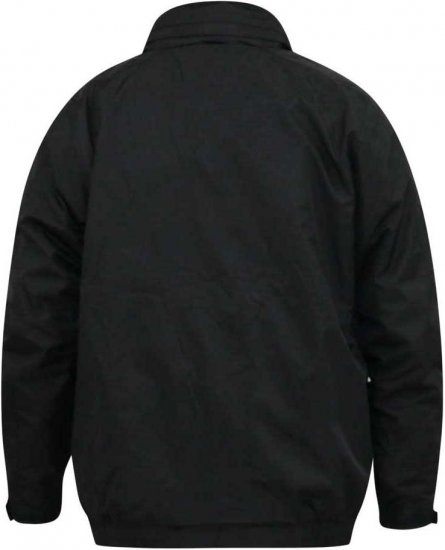 D555 Rudy Showerproof Fleece Lined Jacket With Packaway Hood - Black - Jakid ja joped - Joped, suured suurused: 2XL – 12XL