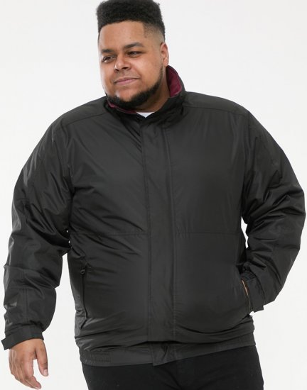 D555 Rudy Showerproof Fleece Lined Jacket With Packaway Hood - Black - Jakid ja joped - Joped, suured suurused: 2XL – 12XL