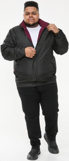 D555 Rudy Showerproof Fleece Lined Jacket With Packaway Hood - Black - Jakid ja joped - Joped, suured suurused: 2XL – 12XL
