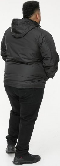 D555 Rudy Showerproof Fleece Lined Jacket With Packaway Hood - Black - Jakid ja joped - Joped, suured suurused: 2XL – 12XL
