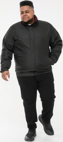 D555 Rudy Showerproof Fleece Lined Jacket With Packaway Hood - Black - Jakid ja joped - Joped, suured suurused: 2XL – 12XL
