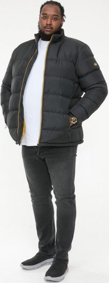 D555 CRISTIANO Puffer Jacket With Binding On Cuffs And Embroidery Badge On Sleeve Black - Jakid ja joped - Joped, suured suurused: 2XL – 12XL