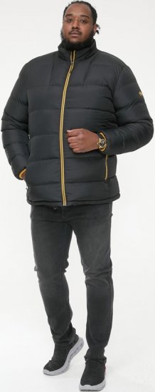 D555 CRISTIANO Puffer Jacket With Binding On Cuffs And Embroidery Badge On Sleeve Black - Jakid ja joped - Joped, suured suurused: 2XL – 12XL
