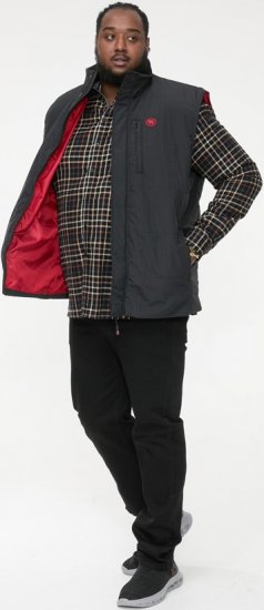 D555 FELIPE Zip Through Padded Gilet With Contrast Colour Lining And Rubber Badge Black - Jakid ja joped - Joped, suured suurused: 2XL – 12XL