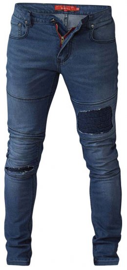 D555 Newport Tapered Fit Biker Jeans Blue - Teksad ja Püksid - Meeste suured teksad W40 – W70