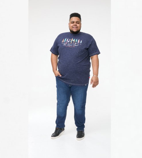 D555 Cropwell Õngekonksu pildiga T-särk tumesinine - T-särgid - Suured T-särgid 2XL – 14XL