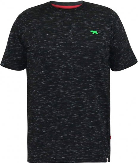 D555 ORSTON Reno Fabric Crew Neck T-Shirt With Chest Embroidery Black Reno - T-särgid - Suured T-särgid 2XL – 14XL