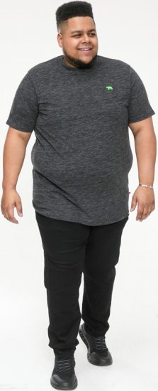 D555 ORSTON Reno Fabric Crew Neck T-Shirt With Chest Embroidery Black Reno - T-särgid - Suured T-särgid 2XL – 14XL
