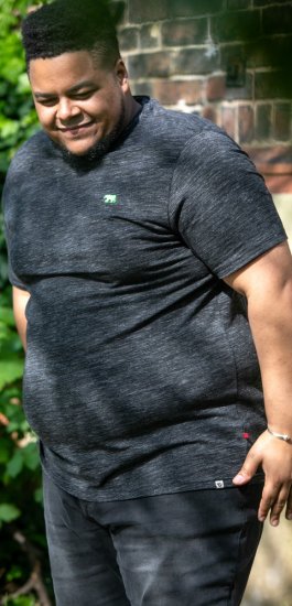 D555 ORSTON Reno Fabric Crew Neck T-Shirt With Chest Embroidery Black Reno - T-särgid - Suured T-särgid 2XL – 14XL