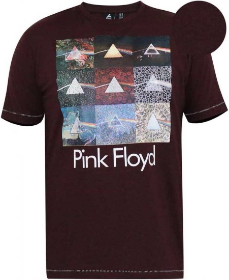 D555 DIVISION Official Pink Floyd Printed T-Shirt Burgundy - T-särgid - Suured T-särgid 2XL – 14XL