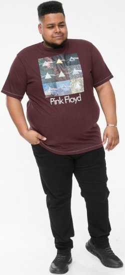 D555 DIVISION Official Pink Floyd Printed T-Shirt Burgundy - T-särgid - Suured T-särgid 2XL – 14XL