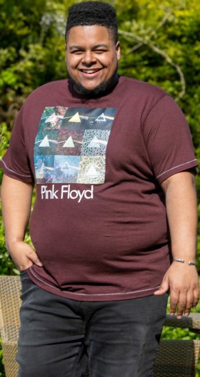 D555 DIVISION Official Pink Floyd Printed T-Shirt Burgundy - T-särgid - Suured T-särgid 2XL – 14XL