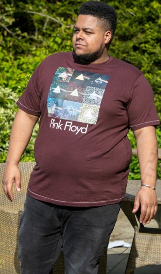 D555 DIVISION Official Pink Floyd Printed T-Shirt Burgundy - T-särgid - Suured T-särgid 2XL – 14XL