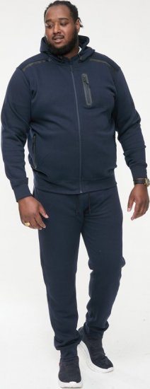 D555 GABRIEL Couture Zip Through Hoody With Reversible Zips Navy - Sviitrid ja dressipluusid - Meeste suured kapuutsiga jakid suurustes 2XL – 14XL