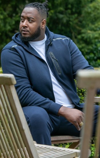 D555 GABRIEL Couture Zip Through Hoody With Reversible Zips Navy - Sviitrid ja dressipluusid - Meeste suured kapuutsiga jakid suurustes 2XL – 14XL