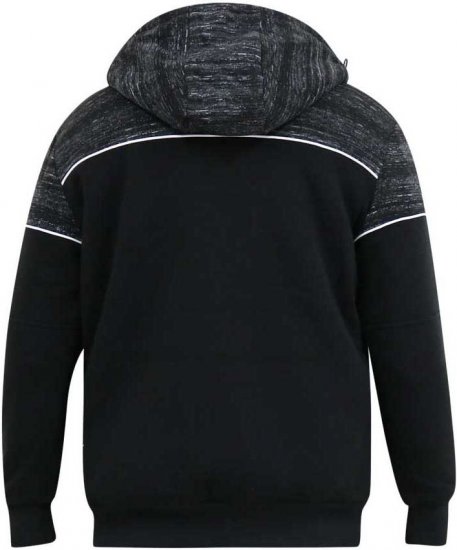 D555 HENNESSEY Zip Through Hoody With Sherpa Lining Black - Sviitrid ja dressipluusid - Meeste suured kapuutsiga jakid suurustes 2XL – 14XL