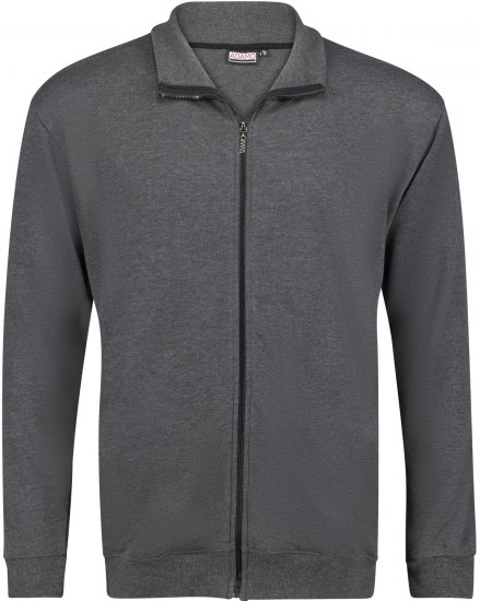 Adamo Athen Sweat Jacket with Full Zipper Charcoal - Sviitrid ja Dressipluusid - Meeste suured kapuutsiga jakid suurustes 2XL – 14XL