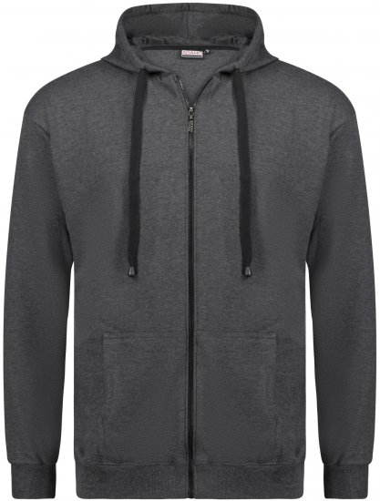 Adamo Athen Hoodie with Zipper Charcoal - Sviitrid ja Dressipluusid - Meeste suured kapuutsiga jakid suurustes 2XL – 14XL