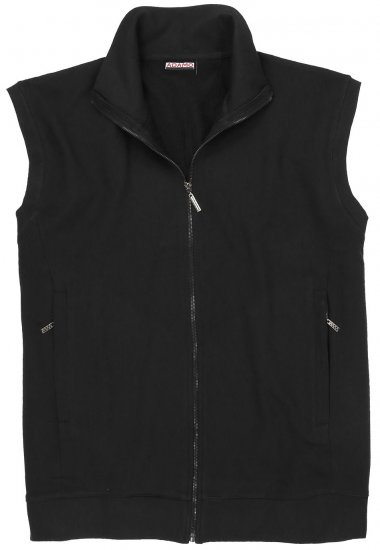 Adamo Athen Sweatvest Full Zipper Black - Sviitrid ja dressipluusid - Meeste suured kapuutsiga jakid suurustes 2XL – 14XL