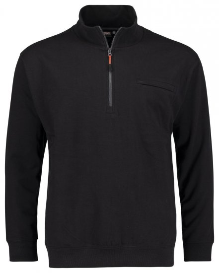 Adamo 159305 Püstkrae ja lukuga dressipluus Must - Sviitrid ja dressipluusid - Meeste suured kapuutsiga jakid suurustes 2XL – 14XL