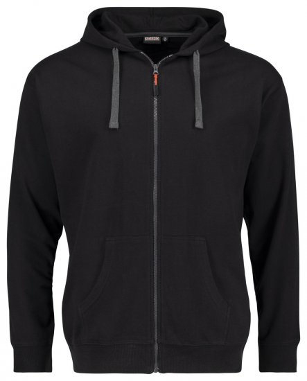 Adamo 159306 Lukuga kapuutsiga pusa Must - Sviitrid ja dressipluusid - Meeste suured kapuutsiga jakid suurustes 2XL – 14XL