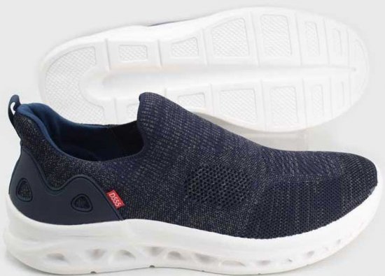 D555 Blyth 2 Kingsize Hands Free Shoes With Knitted Top Navy - Meeste jalatsid 40-52 - 