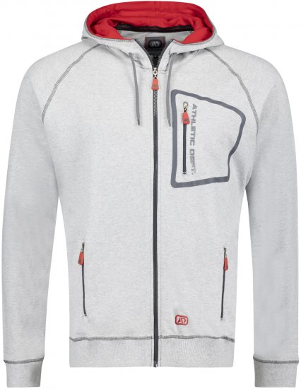 Adamo Michael Hoodie with Zipper Grey - Sviitrid ja dressipluusid - Meeste suured kapuutsiga jakid suurustes 2XL – 14XL